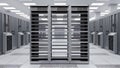 Modern Data Center with Empty Server Racks Ready for Technology Royalty Free Stock Photo