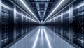 Modern data center with rows of server racks Royalty Free Stock Photo