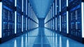 Modern data center with rows of server racks Royalty Free Stock Photo