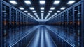Modern data center with rows of servers Royalty Free Stock Photo