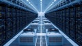 Modern data center with rows of servers Royalty Free Stock Photo