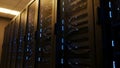Modern Data Center Server Racks with Blue LED Lights Royalty Free Stock Photo