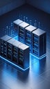 Modern Data Center Server Racks with Digital Network Connections Royalty Free Stock Photo