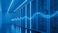 Data Center Servers Blue Network Technology, Cloud Computing Royalty Free Stock Photo