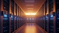 Data Center Server Room Modern Technology and Cloud Computing Royalty Free Stock Photo