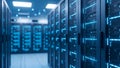 Data Center Server Room Network, Hosting, Cloud Computing Royalty Free Stock Photo
