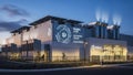 Modern Data Center at Dusk Royalty Free Stock Photo