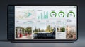 Data Dashboard Displaying Analytics and Visualizations on Screen Royalty Free Stock Photo