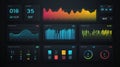 Modern data dashboard vector, detailed charts, graphs, weekly summaries, sleek interface Royalty Free Stock Photo