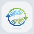 Modern Data Flow and Cycle Process Icon Royalty Free Stock Photo