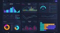 Modern Data Visualization Dashboard with Colorful Graphs and Charts Royalty Free Stock Photo
