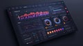 Modern Data Visualization Dashboard with Graphs and Metrics Display Royalty Free Stock Photo