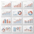 Modern Data Visualization Dashboard Infographic with Graphs and Charts in Minimal Style Royalty Free Stock Photo