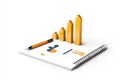 Modern Data Visualization with Graphs and Pen on Notebook for Business Analysis and Reporting Royalty Free Stock Photo