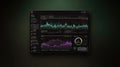 Modern Data Visualization Interface with Colorful Graphs and Dynamic Statistics on Dark Background for Analytics and Reporting Royalty Free Stock Photo