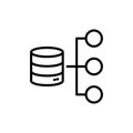 Modern database line icon.