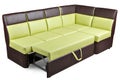 Modern decomposed Leather Sectional Sleeper Sofa brown and yell