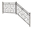 Modern decorative banisters, railing. Royalty Free Stock Photo