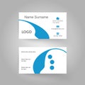 Modern decorative business card template, white and blue