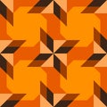 Modern decorative seamless pattern with different geometrical shapes of brown and orange shades Royalty Free Stock Photo