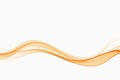 Modern decorative wave, transparent flow of wavy lines in orange. Dynamic background vector Royalty Free Stock Photo