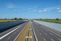 Modern deepened Highway A4, Delft-Schiedam, Netherlands Royalty Free Stock Photo