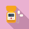 Modern defib icon flat vector. Portable medical device