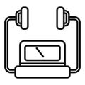 Modern defib icon outline vector. Portable medical device