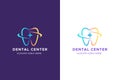 Modern Dental Center Abstract Logo with Gradient Color for Business Dentist and Dent Health Care.