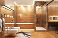 Modern design bathroom in bedroom