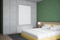 Modern design bedroom interior. Mock up poster Royalty Free Stock Photo