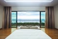 Modern Design Bedroom Interior Seascape View Royalty Free Stock Photo