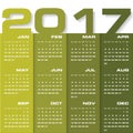 Modern design calendar 2017 year vector design template.12 mounts from January-December 2017.