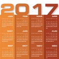 Modern design calendar 2017 year vector design template.