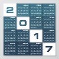 Modern design calendar 2017 year vector design template.12 mounts from January-December 2017.