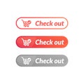 modern design of check out button. online shop icon material Royalty Free Stock Photo