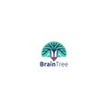 Modern design colorful Brain Tree logo design Royalty Free Stock Photo