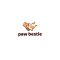 Modern design colorful PAW BESTIE cat logo design