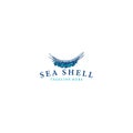 Modern design colorful SEA SHELL ocean logo design