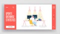 Modern Design Concept of Computer Programmers for Website and Mobile App Development. Landing Page Template