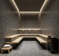 Modern design concrete tiles sauna mock-up