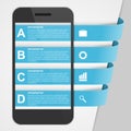Modern design creative infographic with mobile phone. Royalty Free Stock Photo