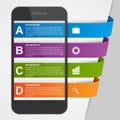 Modern design creative infographic with mobile phone. Royalty Free Stock Photo