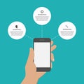 Modern design creative infographic with mobile phone. Royalty Free Stock Photo