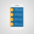 Modern design creative sticker infographic with mobile phone. Royalty Free Stock Photo