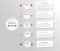 Modern design elements for business Multicolor infographics. Vector template with 5 steps