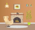 Modern Design of Flat with Brown Wallpaper Vector