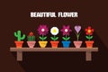 Modern design flat character beautiful flower vector illustration