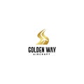 Modern design GOLDEN WAY AIRCRAFT logo design