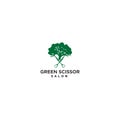 Modern design GREEN SCISSOR SALON logo design